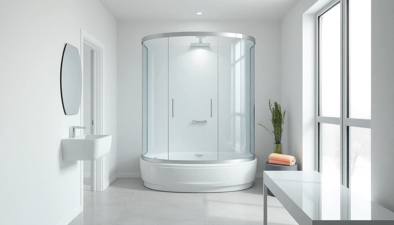 Die elegante sonni Duschkabine in einer modernen Badezimmerumgebung begeistert durch ihr stilvolles Design.