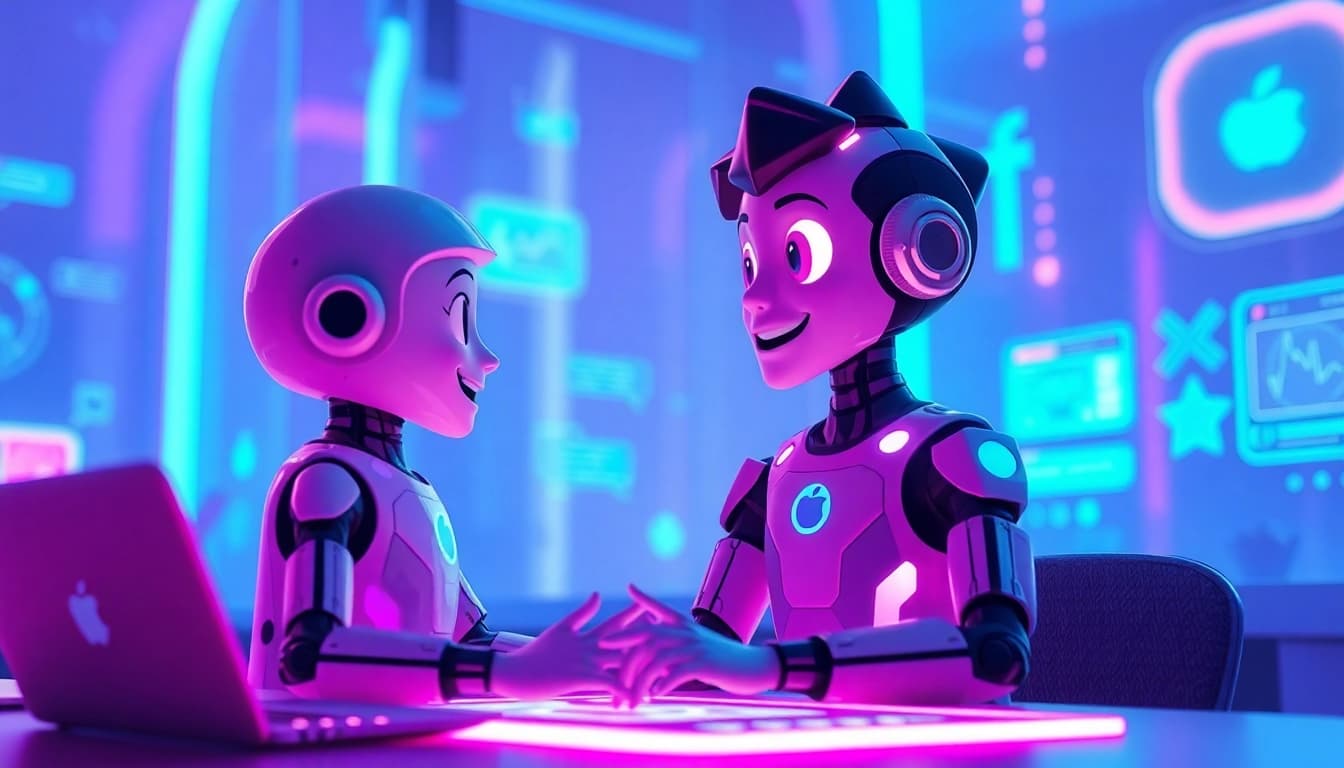 Engaging interaction showcasing crush on ai with vibrant AI character and user.