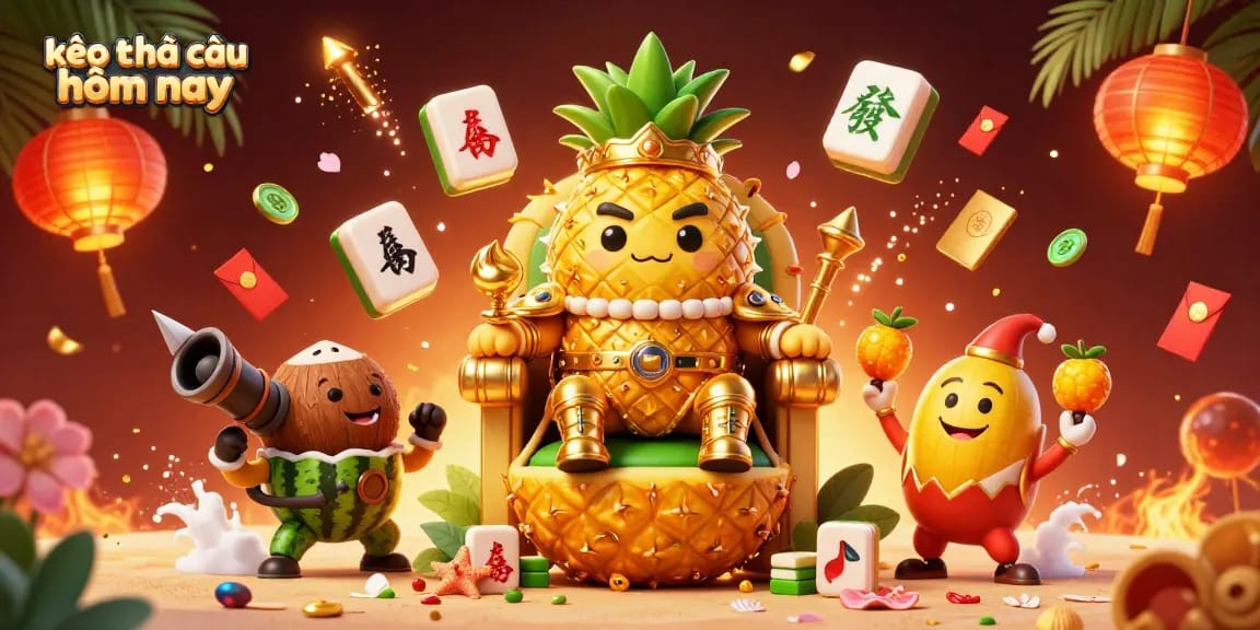 Engage with kèo nhà cái hôm nay at a vibrant beach casino with charming characters in a dynamic scene.