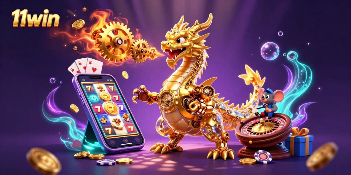 Experience the thrill of gaming with 11win's captivating 3D dragon and dynamic slot visuals.