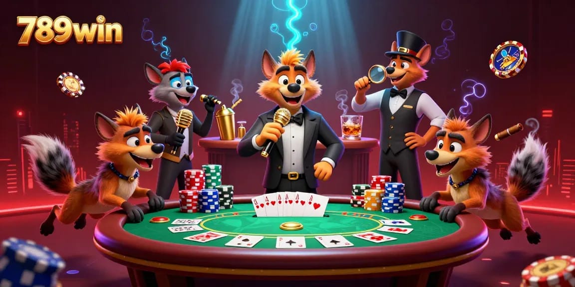 Experience the vibrant energy of 789win's dynamic casino with hyenas in a comedy setting.