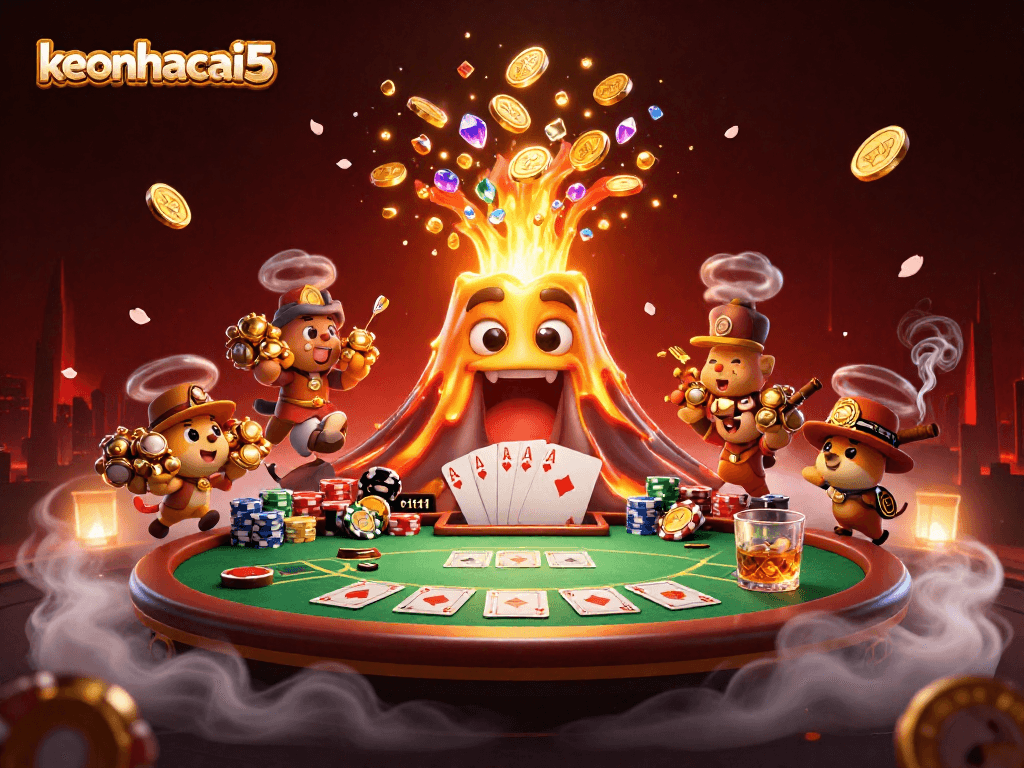 Experience the thrill of victory at keonhacai5 with treasures erupting from a golden volcano!