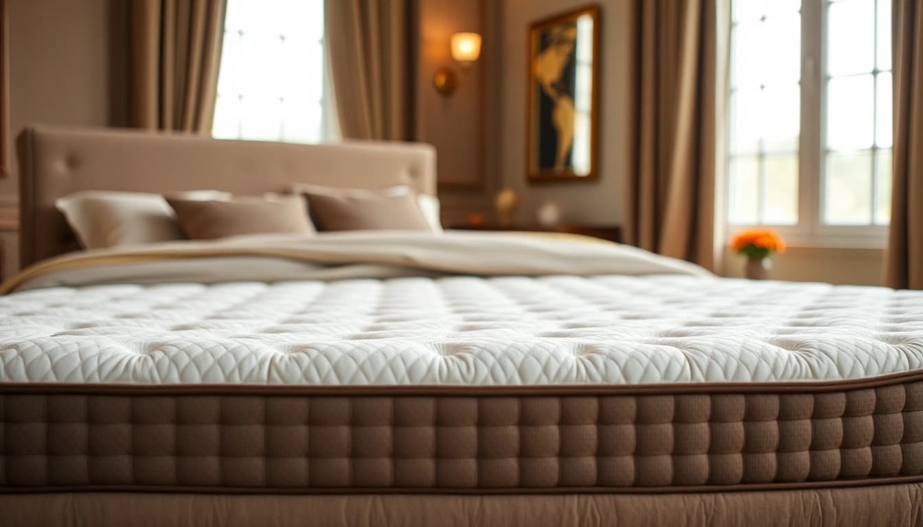 Experience comfort with Stearn and Foster luxurious mattress in elegant setting.