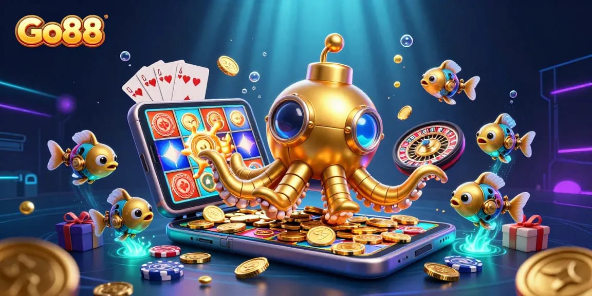 Spin thrilling slots with Go88, featuring captivating characters amidst golden treasures