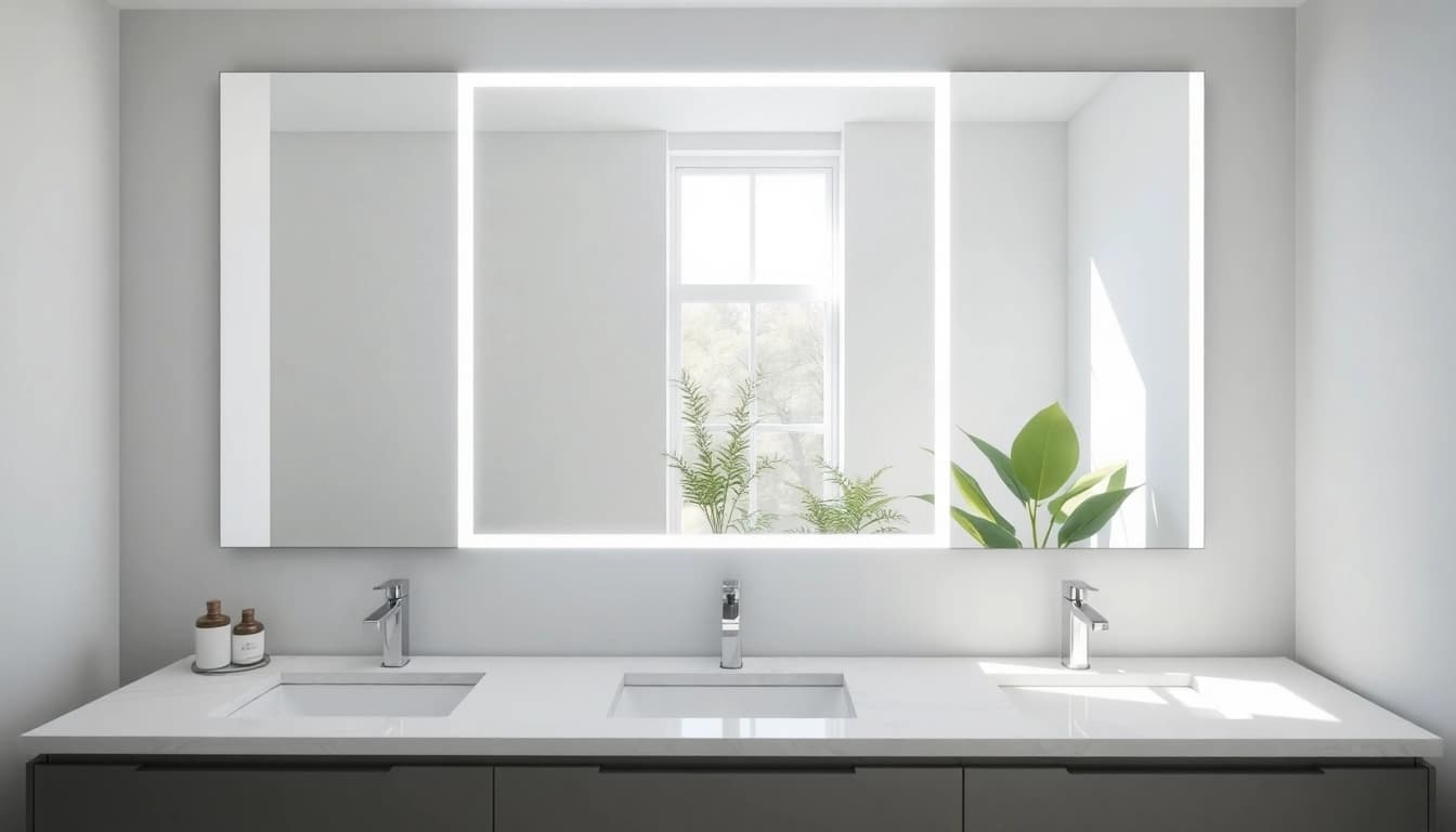 Enhance your space with an elegant led mirror showcasing modern design and refined details.