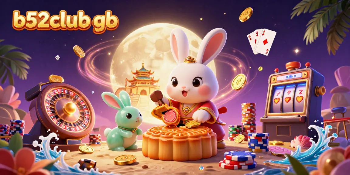 Experience thrilling gaming action with b52club gb featuring a mythical moon rabbit and casino treasures.