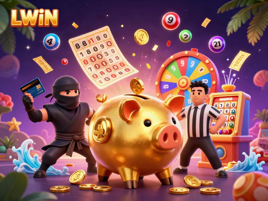 Engage with LLWIN's thrilling online gaming scene featuring vibrant prizes and energetic characters.