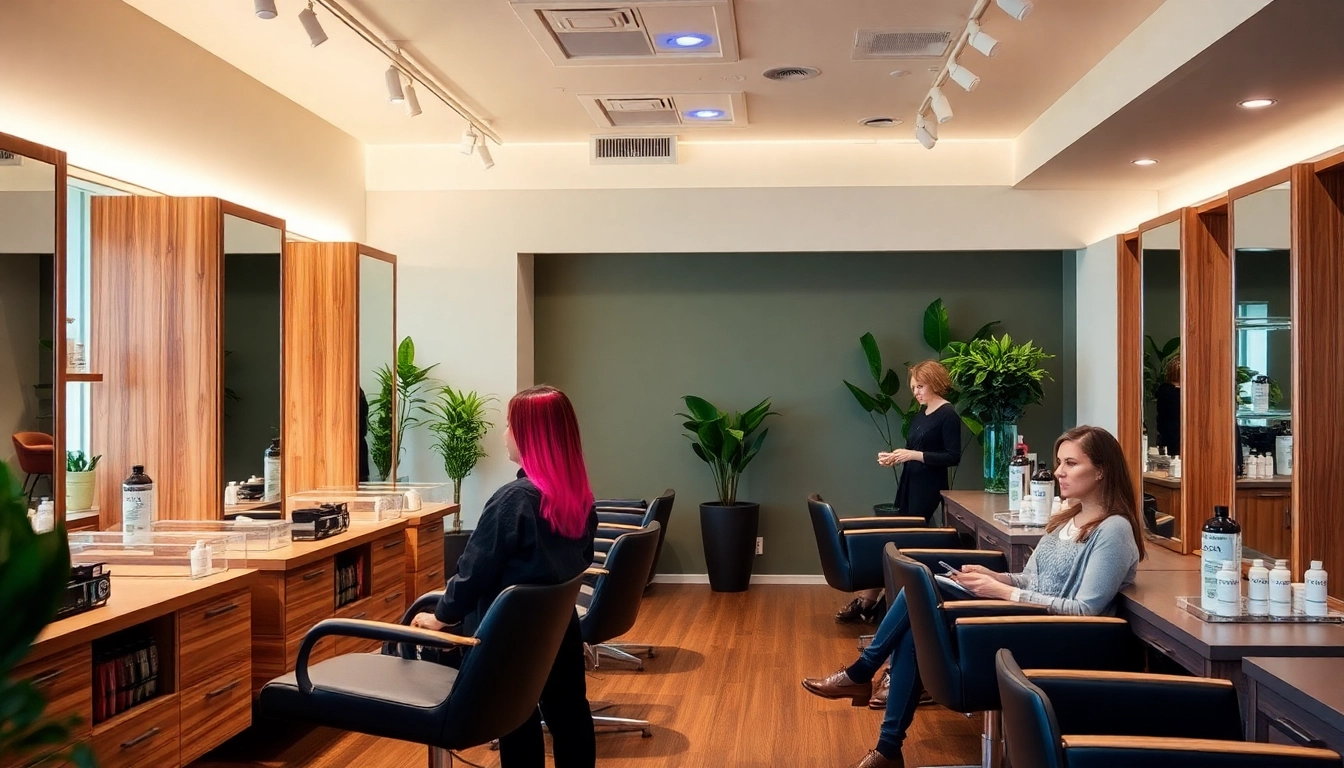 Aveda salon San Diego interior with stylish stations, natural light, and a focus on eco-friendly beauty services.