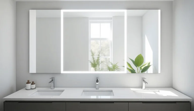 Enhance your space with an elegant led mirror showcasing modern design and refined details.
