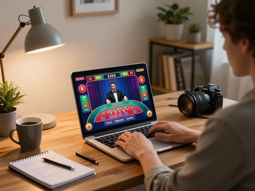 Engaging blackjack gameplay on tg88 com, showcasing online casino user experience at home.