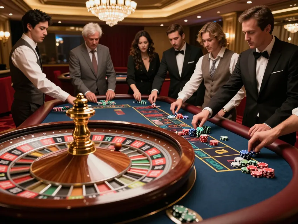 Players engaging in a thrilling roulette game at FC88, betting chips placed strategically.
