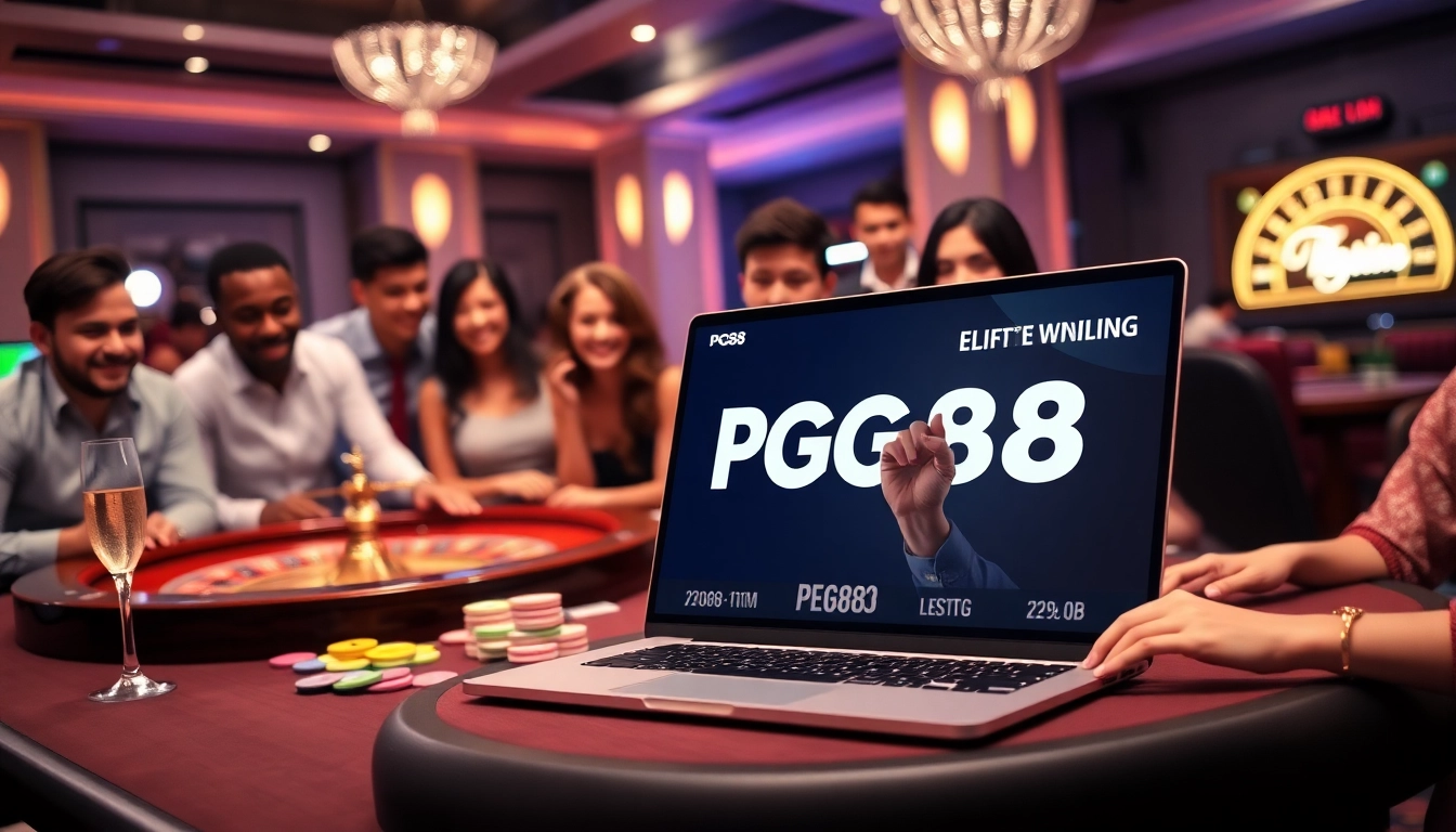 Exciting scene of PG88 online casino players engaged at a high-stakes roulette table.