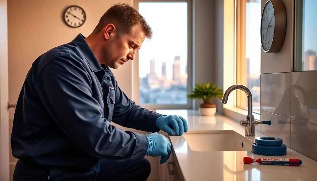 Emergency plumber Manhattan resolving plumbing issues promptly in a modern apartment.