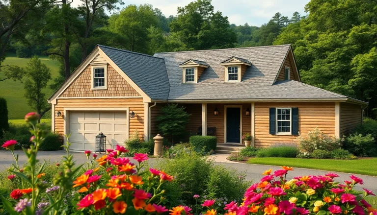 Admire stunning cape cod homes with charming attached garages in serene settings.