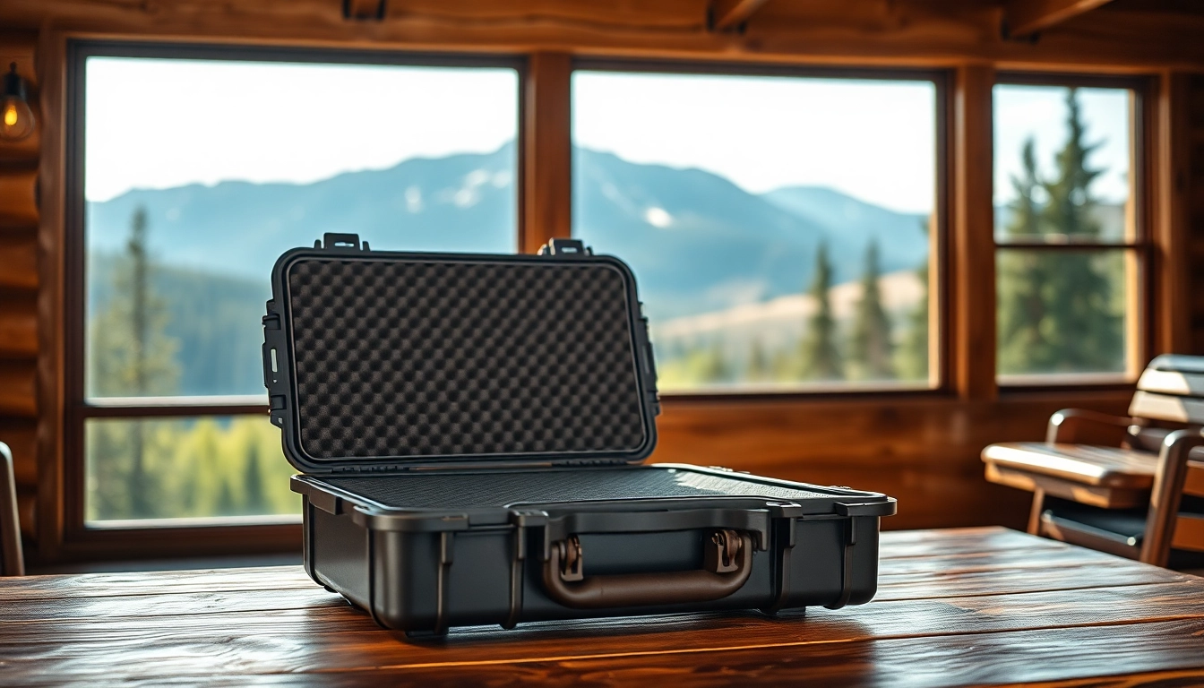 View a pelican gun case for sale showcasing its robust design and interior foam lining.