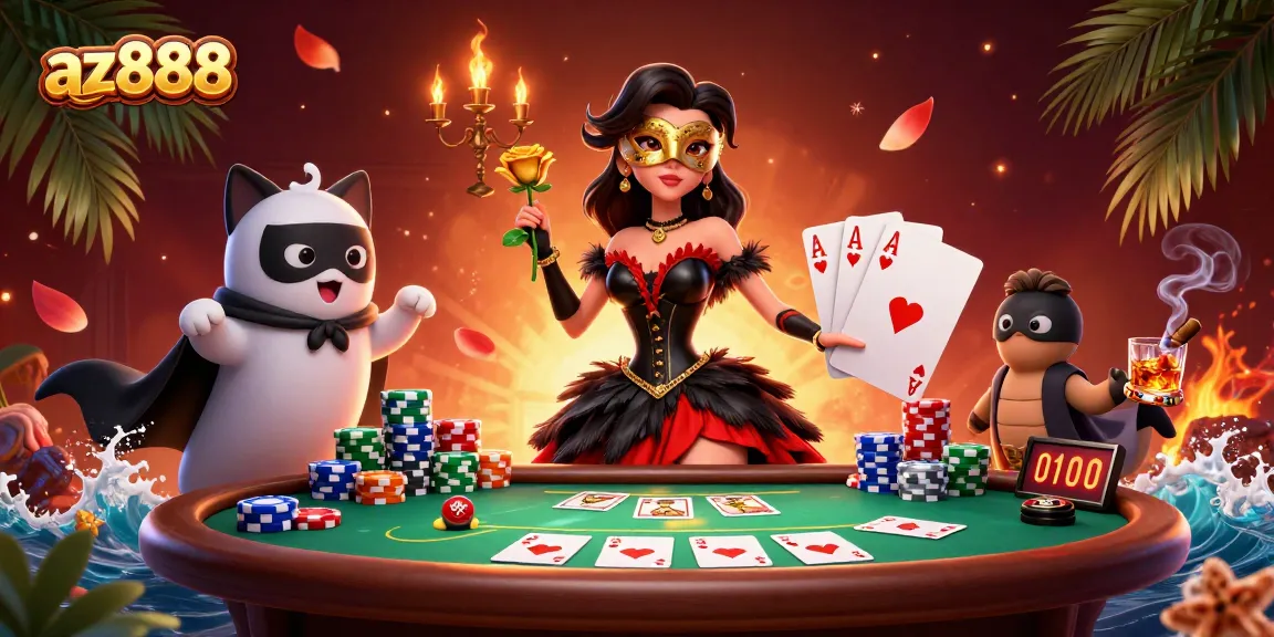 Experience the excitement of az888 with a stunning casino scene featuring diverse games and vibrant characters.