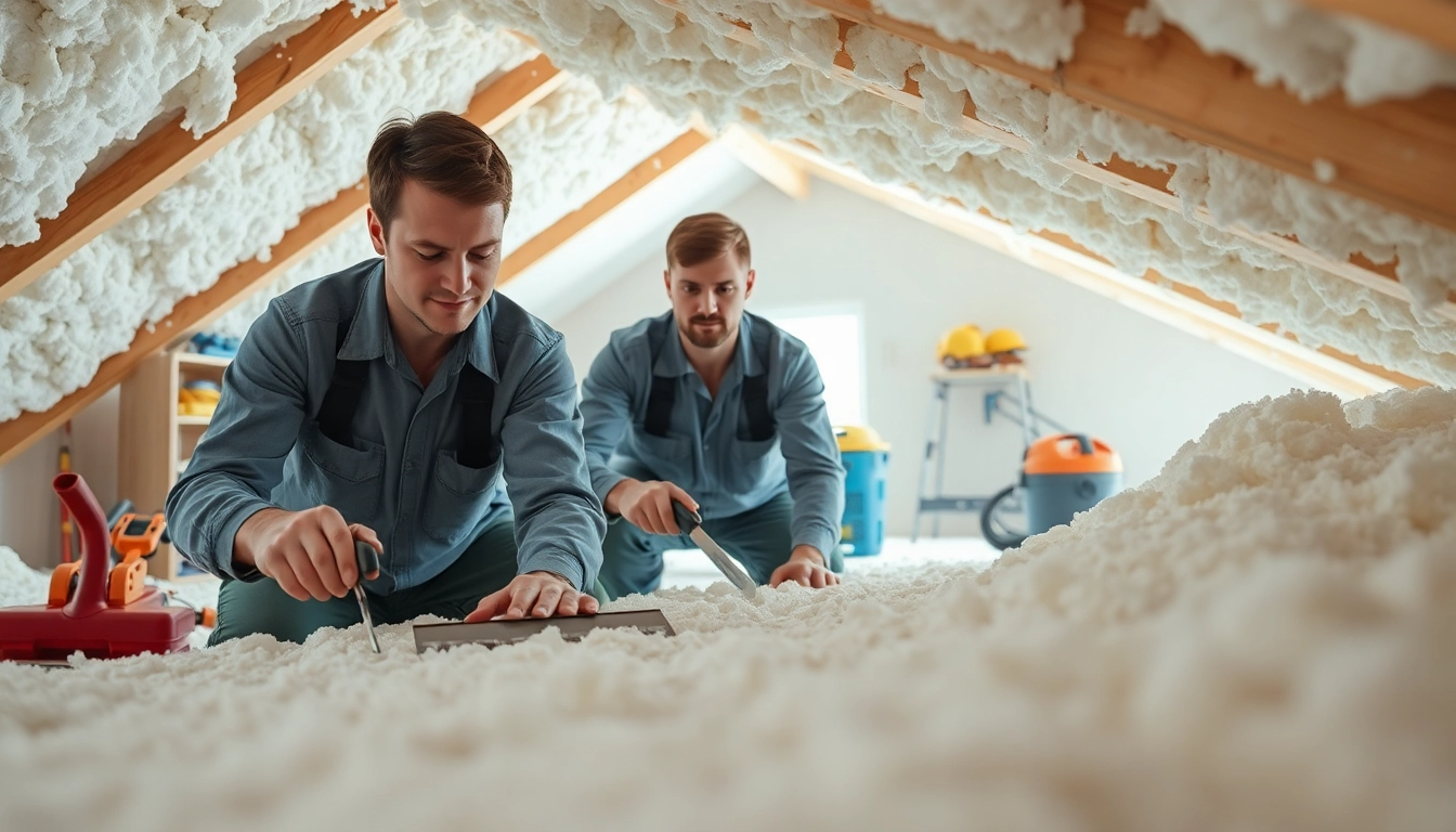 Spray foam removal specialists engaged in safe insulation removal in a clean environment.