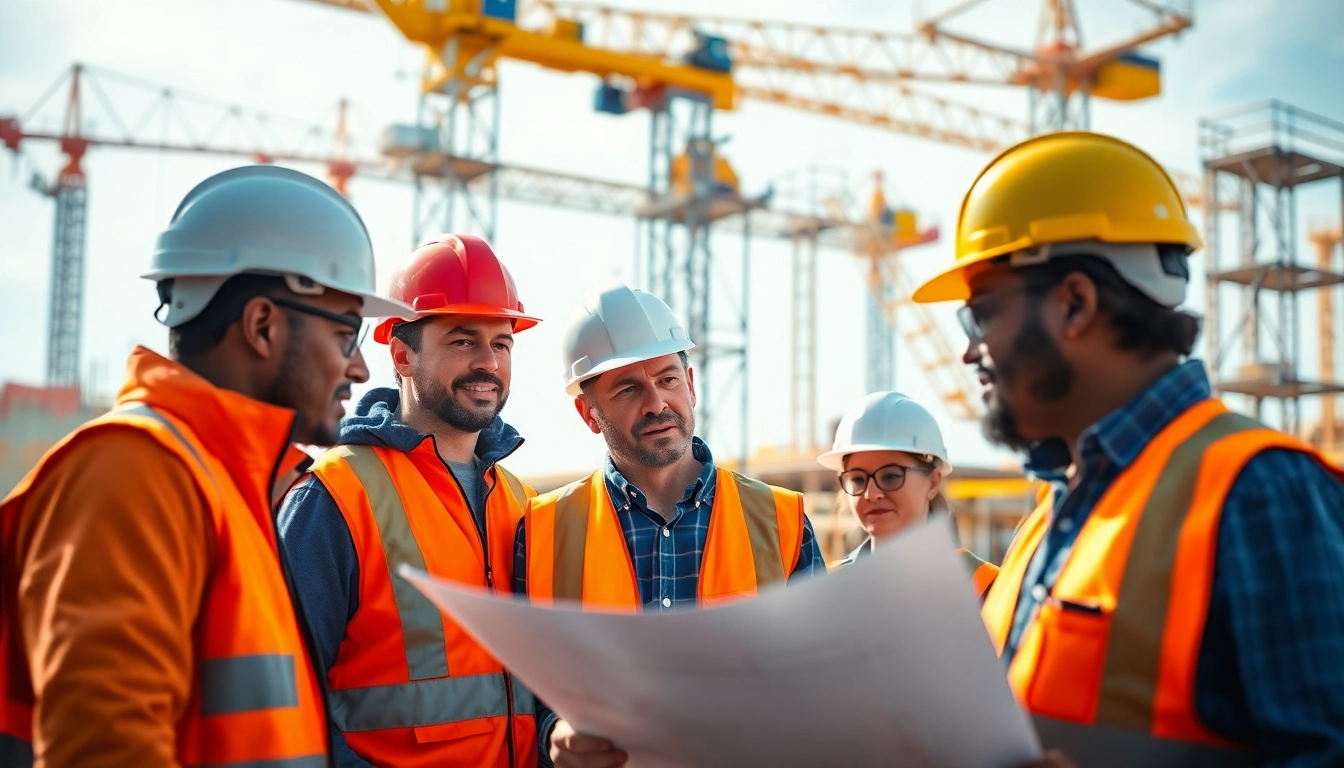 Collaborative efforts of a construction member organization at a bustling construction site.