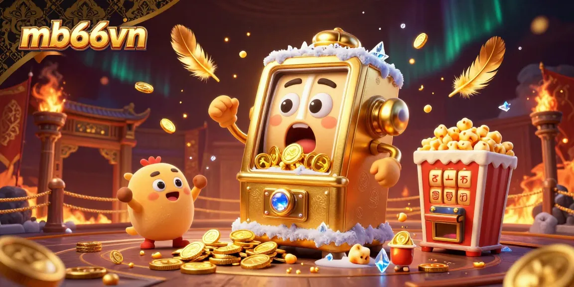 Spinning the jackpot with the stunning mb66vn slot machine surrounded by cheering baby machines.