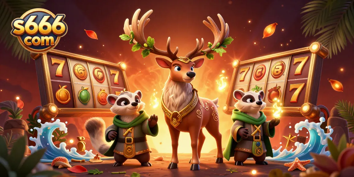 Experience big wins at s666 com with the rich 3D slot game illustration featuring lucky symbols and vibrant colors.