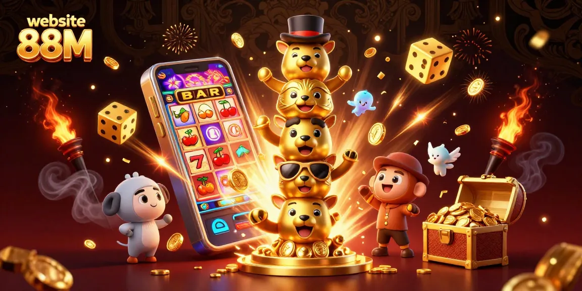 Engage and win big with website 88M featuring a dynamic casino scene full of excitement and rewards.