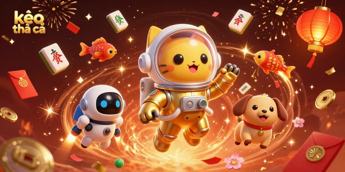 Engaging illustration showcasing kèo nhà cái concept with dynamic casino elements and characters in action.