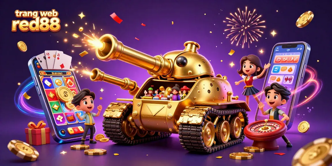 Experience the excitement of trang web red88 with a vibrant 3D casino scene bursting with energy and action.